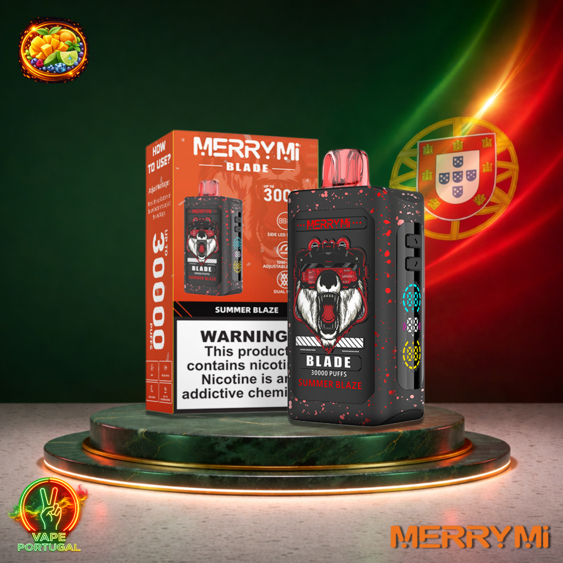 Vape descartável MerryMi Blade 30K sabor Summer Blaze 30000 puffs 30K tragadas mais barato