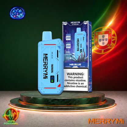 Vape descartável MerryMi M-Mecha 16K sabor Mr. Blue 16000 puffs 16K tragadas mais barato em Portugal