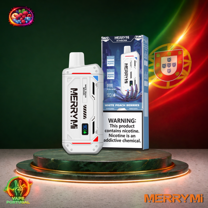 Vape descartável MerryMi M Mecha 16K sabor White Peach Berries 16000 puffs 16K tragadas mais barato