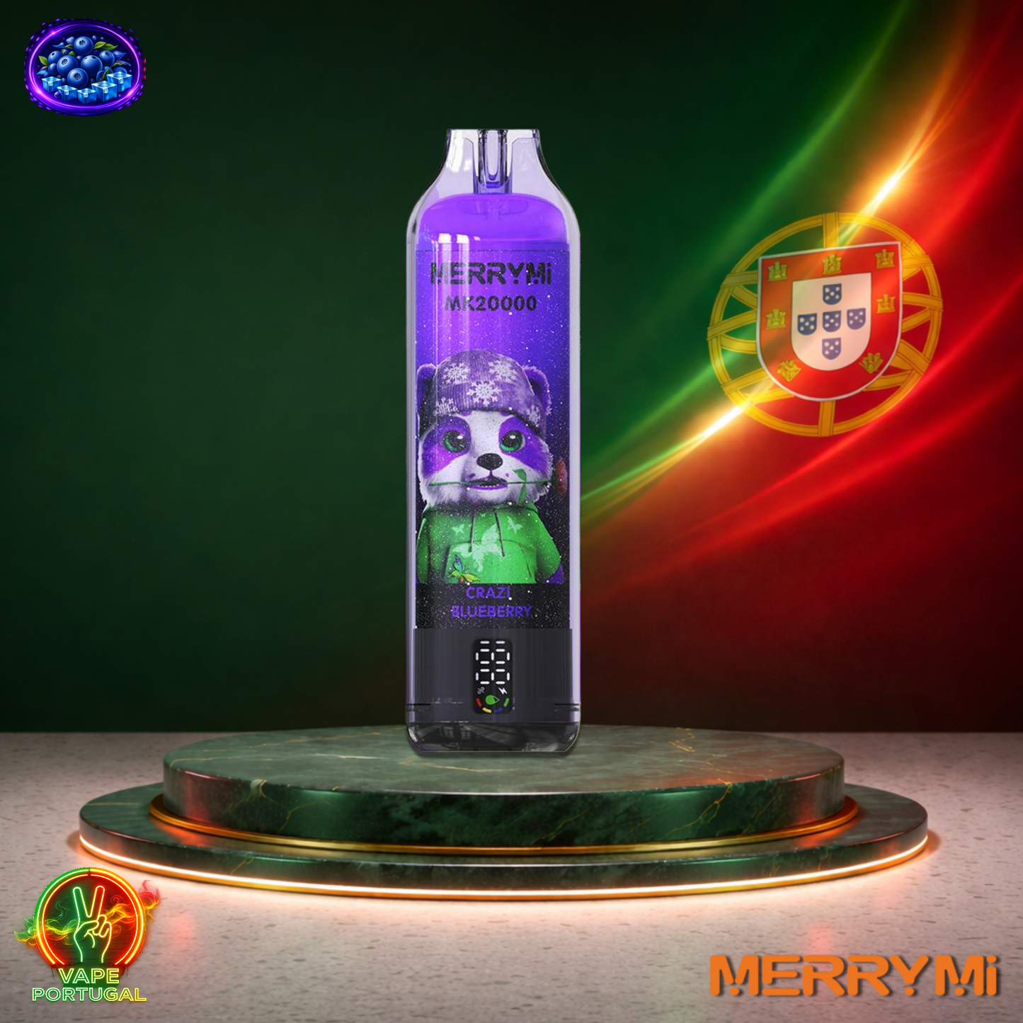 Vape descartável MerryMi MK 20K sabor Crazy Blueberry 20000 puffs 20K tragadas mais barato em Portugal