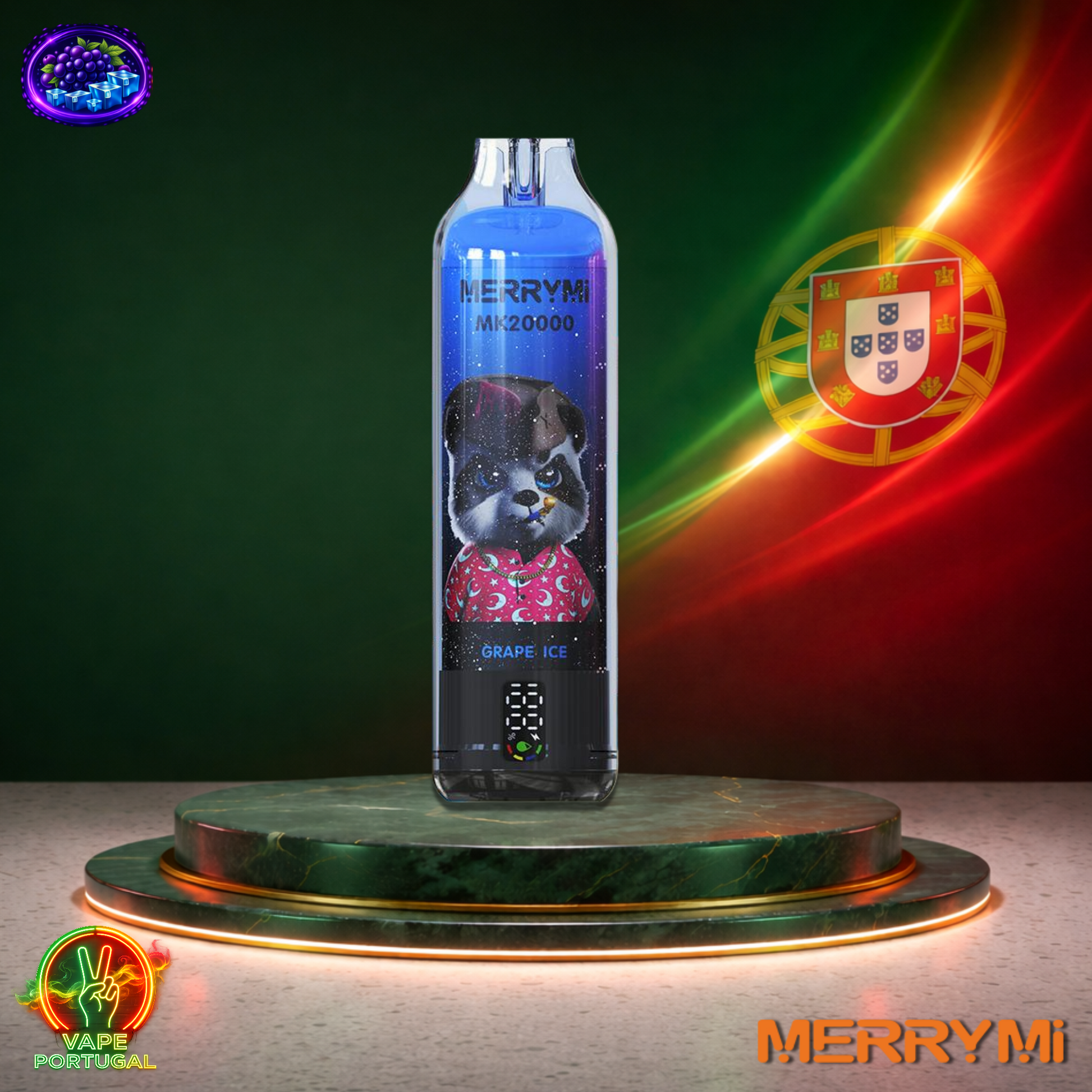 Vape descartável MerryMi MK20000 20K sabor Grape Ice 20000 puffs 20K tragadas mais barato em Portugal