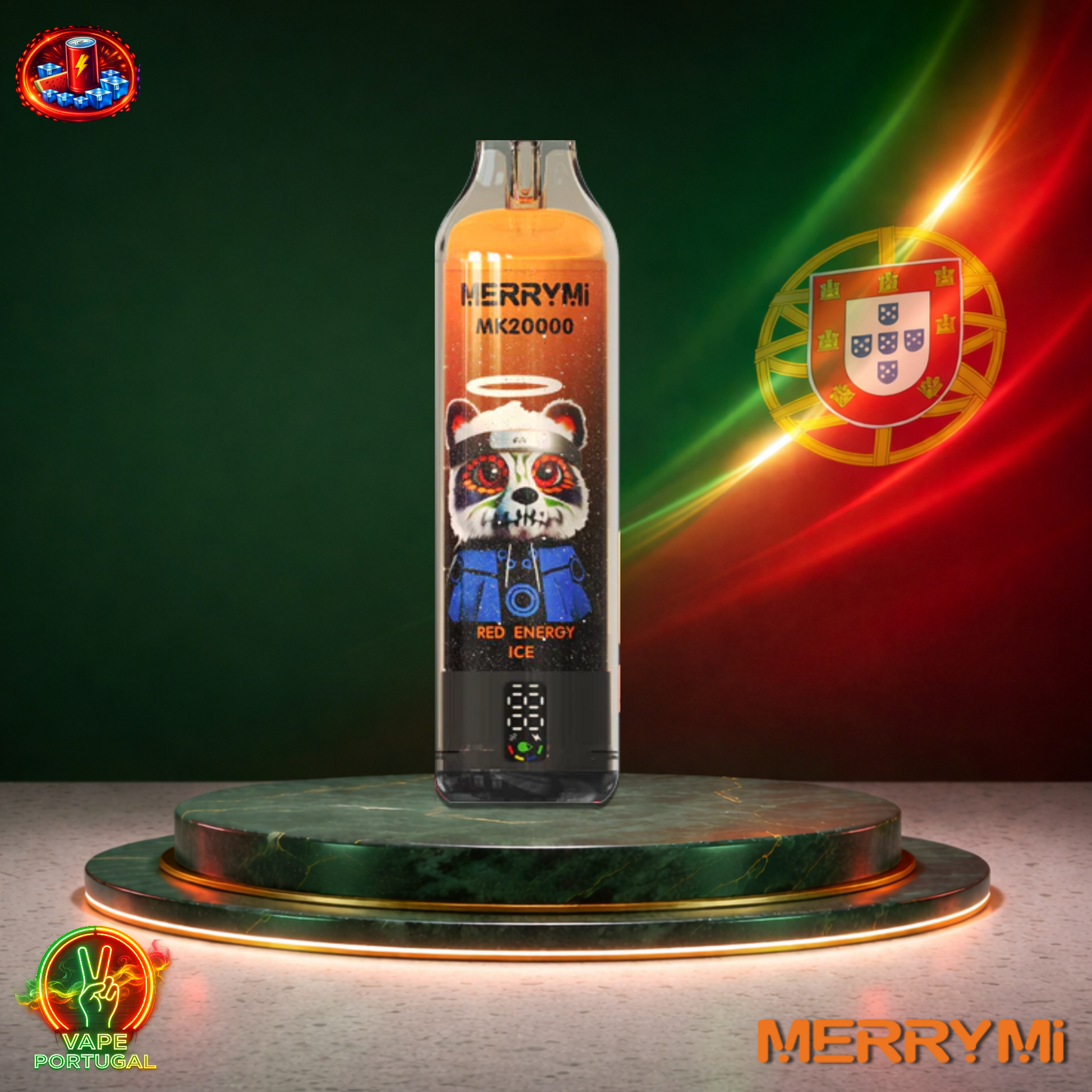 Vape descartável MerryMi MK20000 20K sabor Red Energy Ice 20000 puffs 20K tragadas mais barato em Portugal