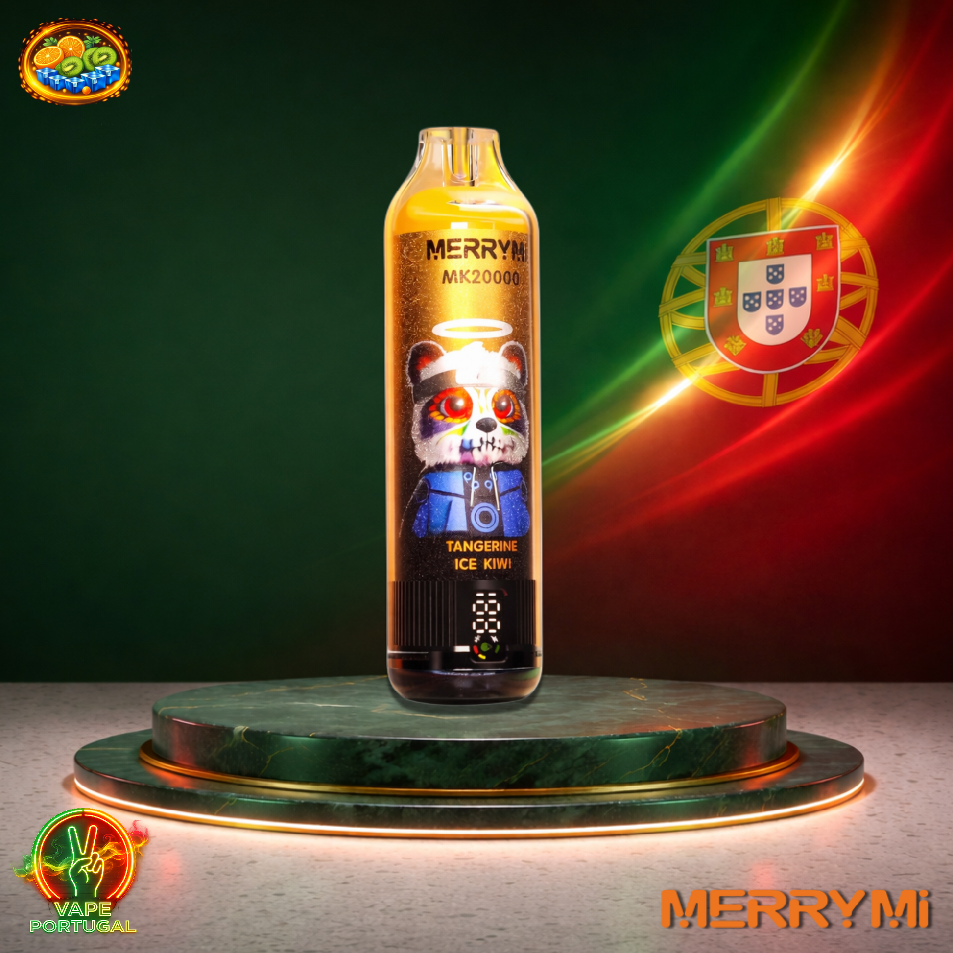 Vape descartável MerryMi MK20000 20K sabor Tangerine Ice Kiwi 20000 puffs 20K tragadas mais barato em Portugal