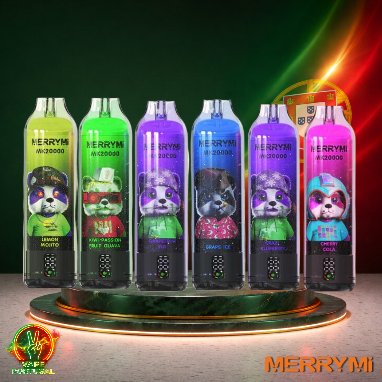 Vape descartável MerryMi MK 20000 20K vários sabores 20000 puffs 20K tragadas mais barato em Portugal