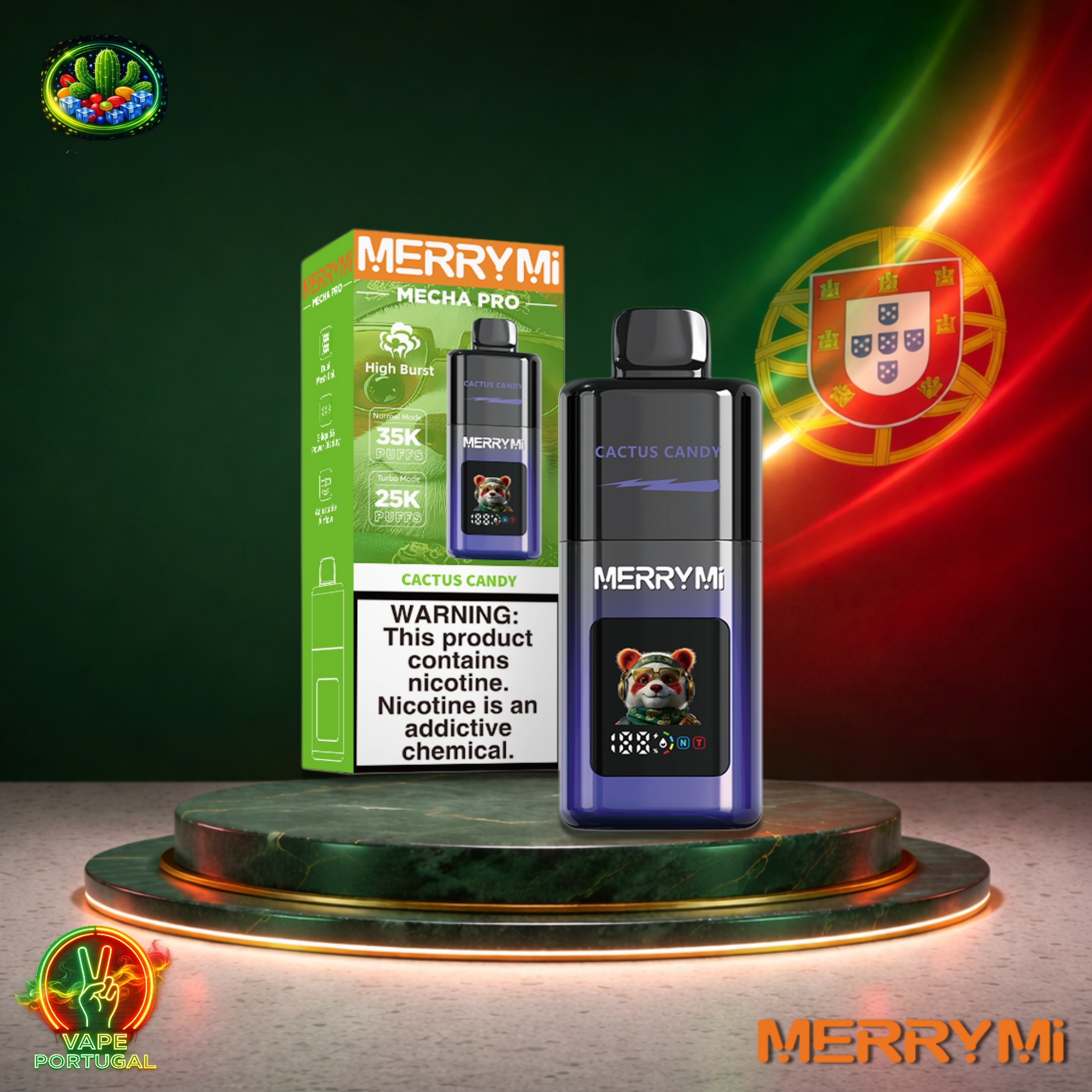 Vape descartável MerryMi Mecha Pro 35K sabor Cactus Candy 35000 puffs 35K tragadas mais barato
