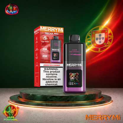 Vape descartável MerryMi Mecha Pro 35K sabor Jager Red Energy 35000 puffs 35K tragadas mais barato