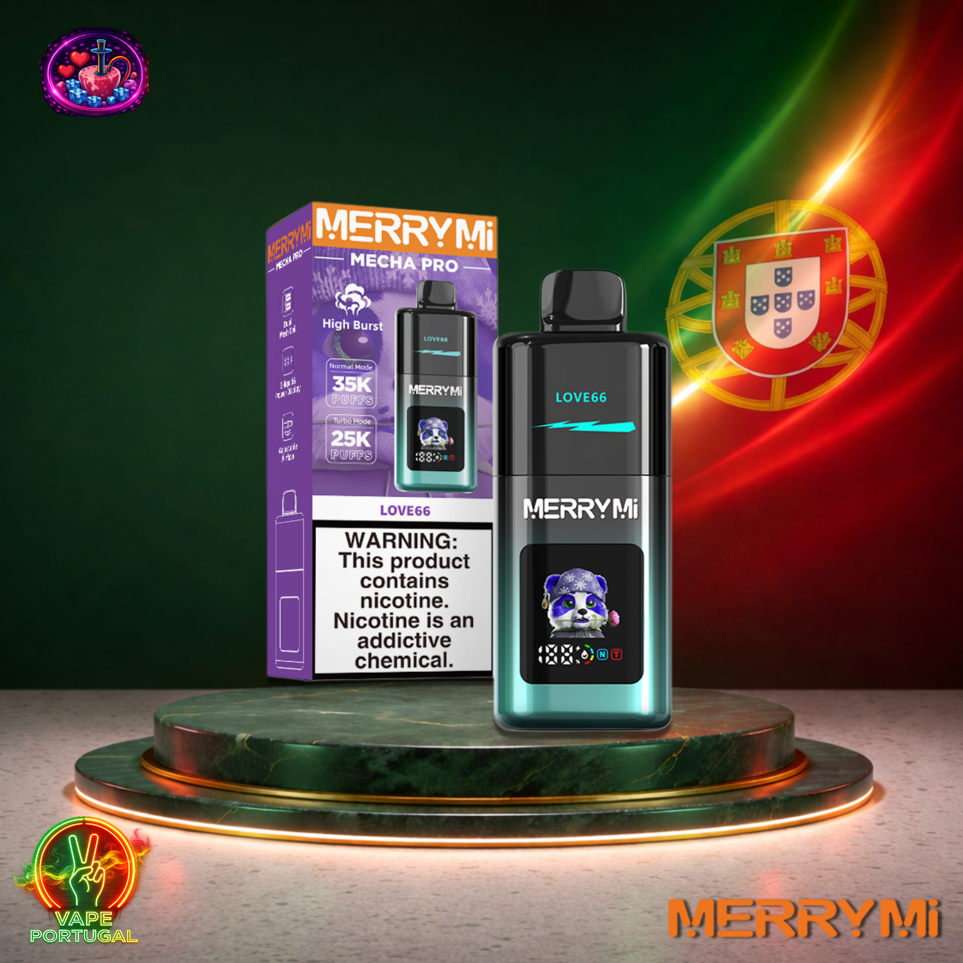 Vape descartável MerryMi Mecha Pro 35K sabor Love66 35000 puffs 35K tragadas mais barato