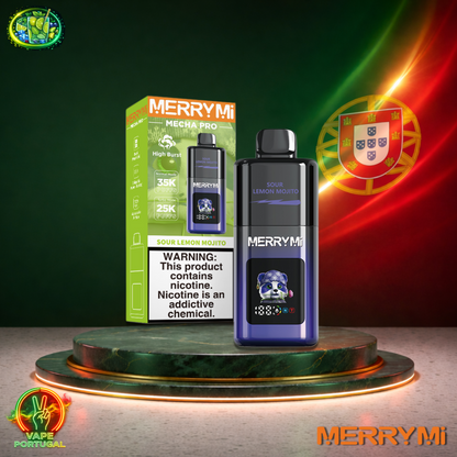 Vape descartável MerryMi Mecha Pro 35K sabor Sour Lemon Mojito 35000 puffs 35K tragadas mais barato