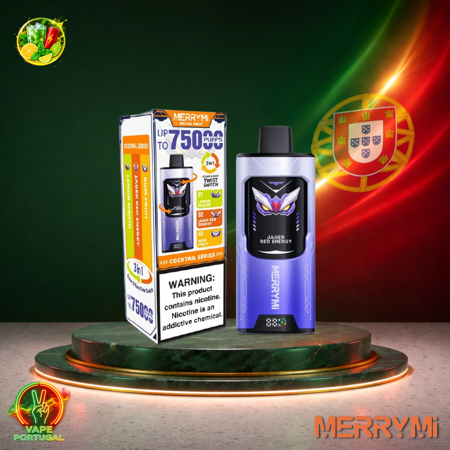 Vape descartável MerryMi Mecha Twist 75K Cocktail Series 75000 puffs comprar em Portugal
