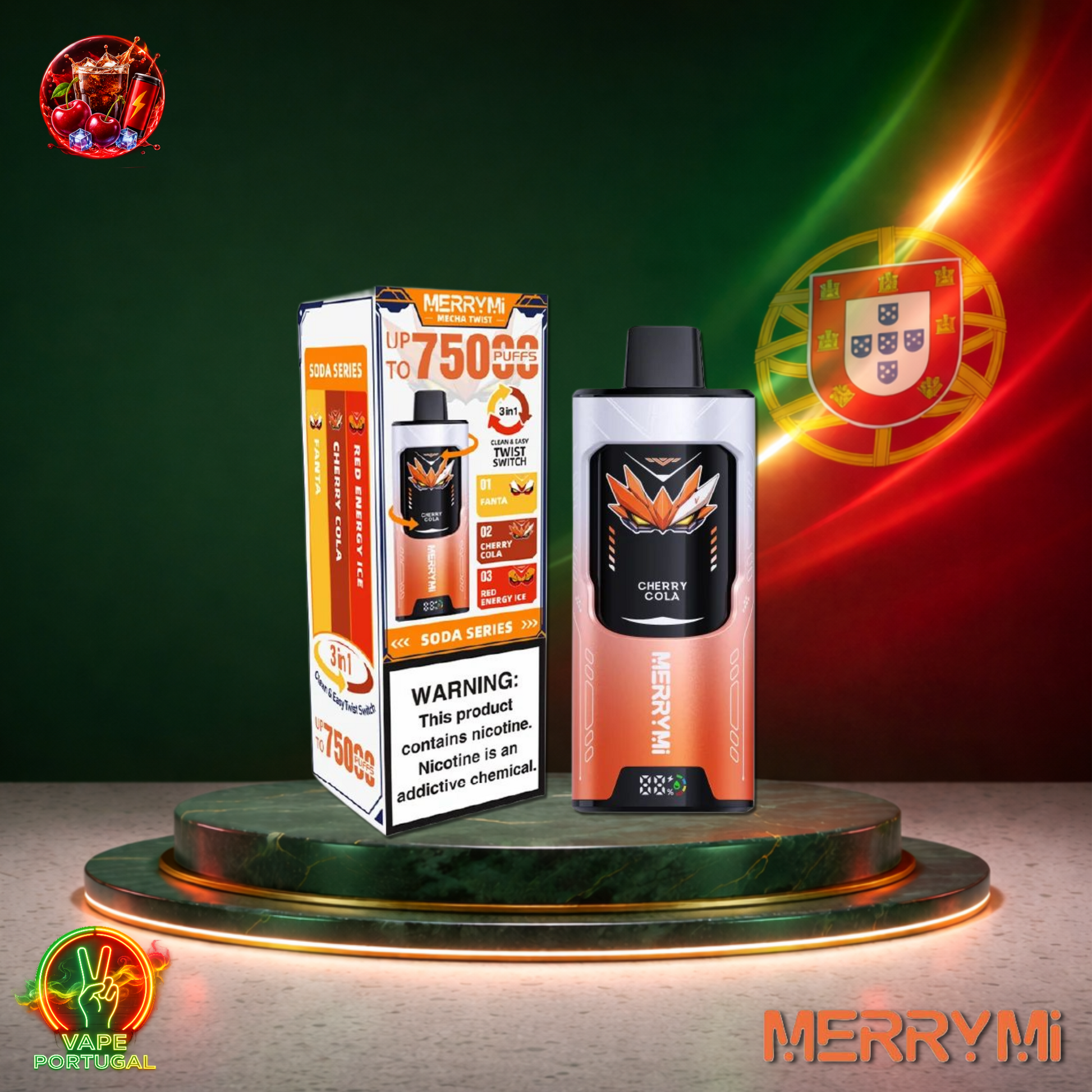 Vape descartável MerryMi Mecha Twist 75K Soda Series 75000 puffs comprar em Portugal