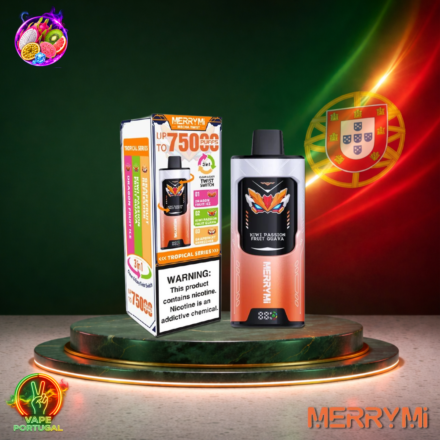 Vape descartável MerryMi Mecha Twist 75K Tropical Series 75000 puffs comprar em Portugal