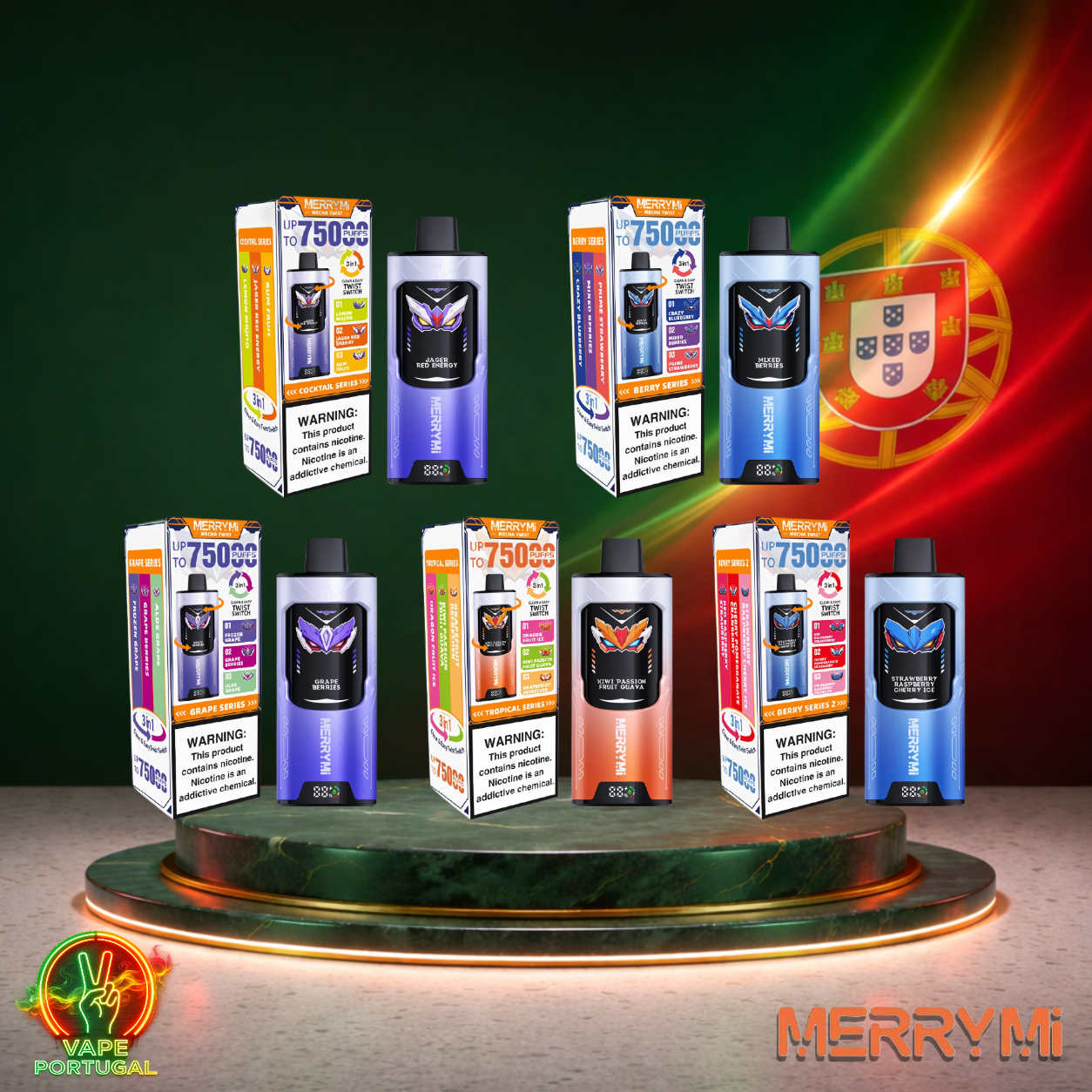 Vape descartável MerryMi Mecha Twist 75K Mix 2 75000 puffs comprar em Portugal