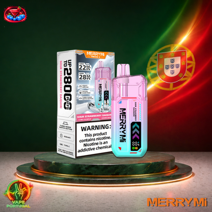 Vape descartável MerryMi Mecha X 28K sabor Sour Strawberry Daiquiri 28000 puffs 28K tragadas mais barato em Portugal