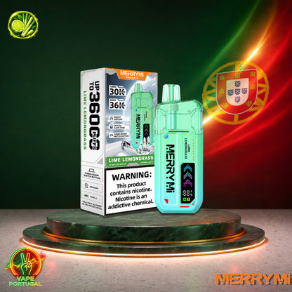 Vape descartável MerryMi Mecha X 36K sabor Lime Lemongrass 36000 puffs 36K tragadas mais barato