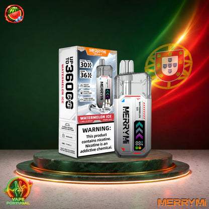 Vape descartável MerryMi Mecha X 36K sabor Watermelon Ice 36000 puffs 36K tragadas mais barato