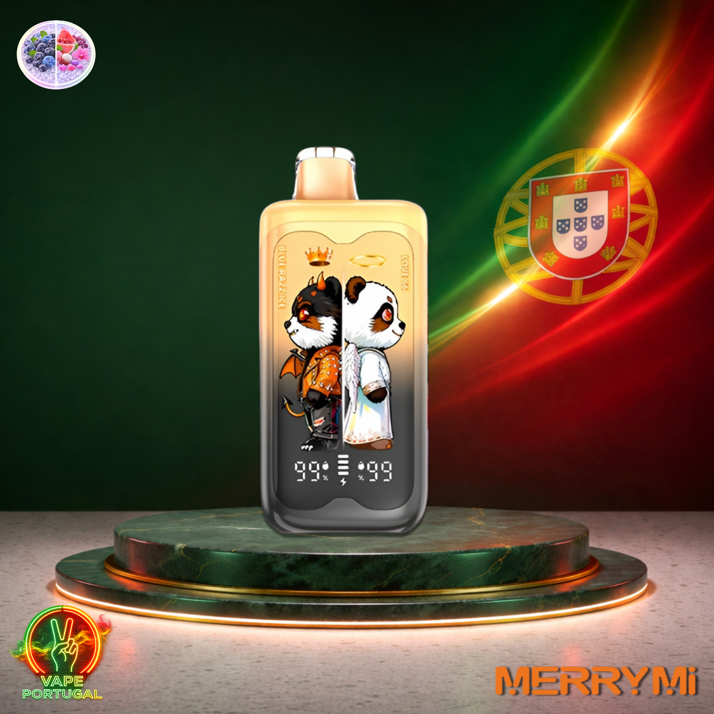 Vape descartável MerryMi Panda Twins 40K sabor Blue Razz Ice Love 66 40000 puffs 40K tragadas mais barato