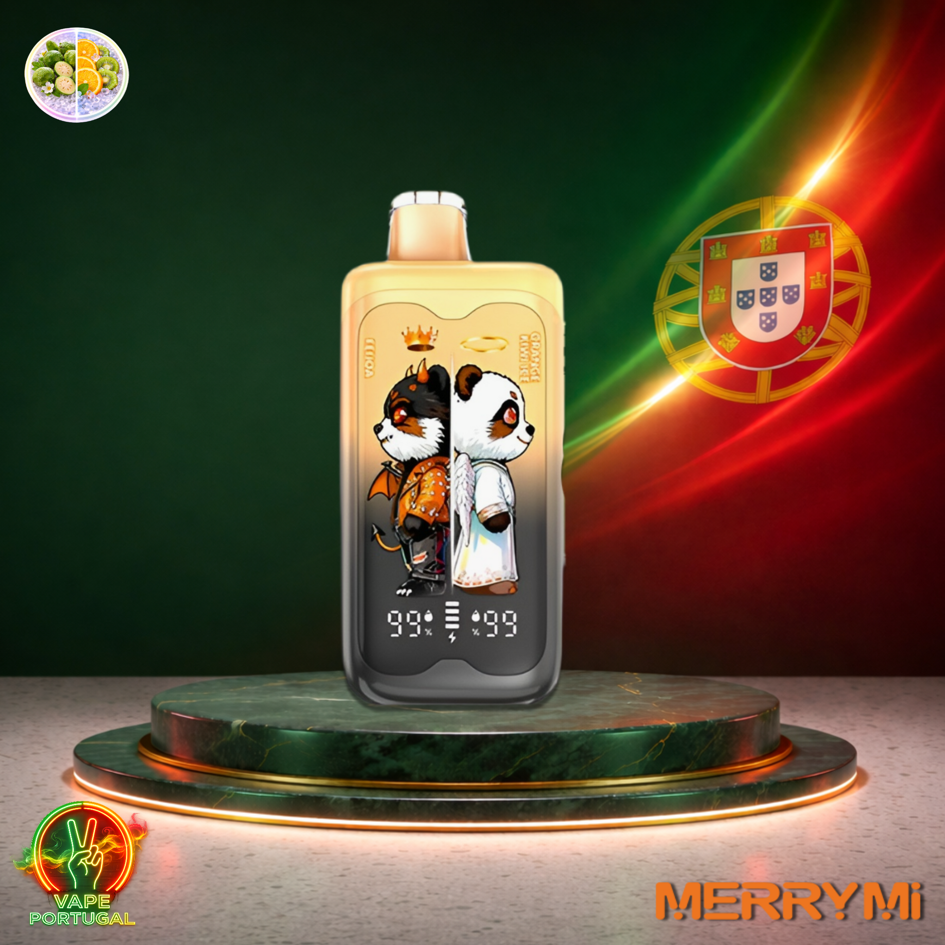 Vape descartável MerryMi Panda Twins 40K sabor Feijoa Orange Kiwi Ice 40000 puffs 40K tragadas mais barato