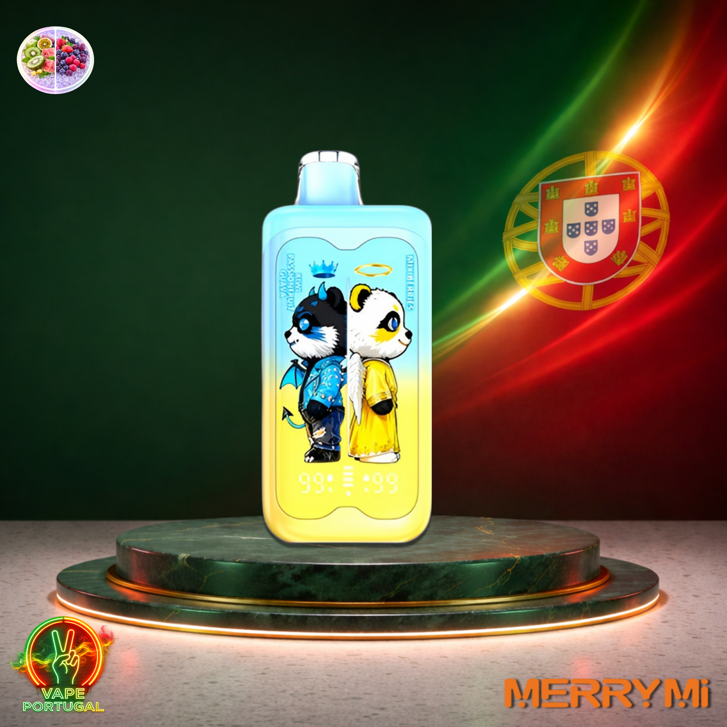 Vape descartável MerryMi Panda Twins 40K sabor Kiwi Passion Fruit Guava Mix Berries 40000 puffs 40K tragadas mais barato