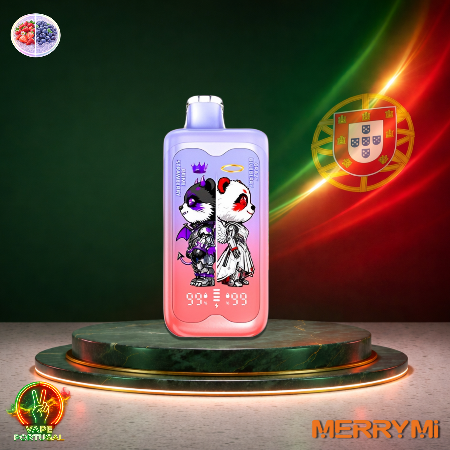 Vape descartável MerryMi Panda Twins 40K sabor Prime Strawberry Crazy Blueberry 40000 puffs 40K tragadas mais barato