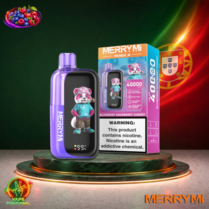 Vape descartável MerryMi Panda X 40K sabor Blueberry Raspberry Cherry 40000 puffs 40K tragadas mais barato
