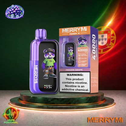 Vape descartável MerryMi Panda X 40K sabor Frozen Grape 40000 puffs 40K tragadas mais barato