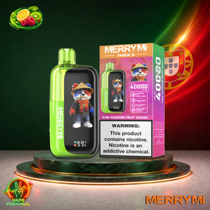 Vape descartável MerryMi Panda X 40K sabor Kiwi Passion Fruit Guava 40000 puffs 40K tragadas mais barato
