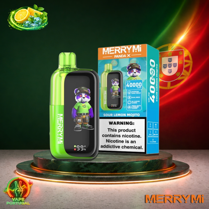 Vape descartável MerryMi Panda X 40K sabor Sour Lemon Mojito 40000 puffs 40K tragadas mais barato