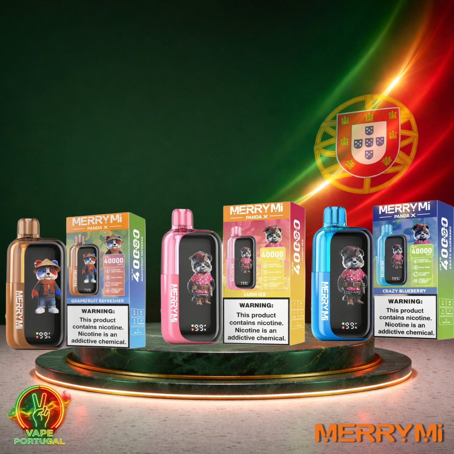 Vape descartável MerryMi Panda X 40K em vários sabores 40000 puffs 40K tragadas mais barato