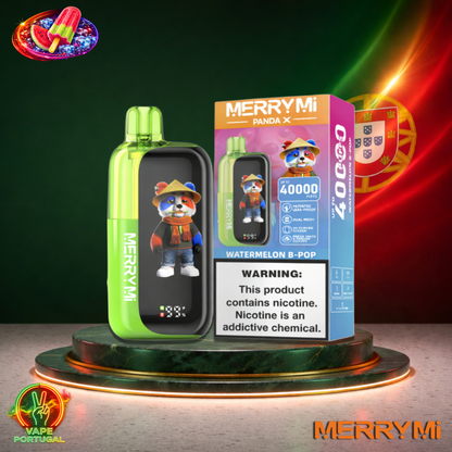 Vape descartável MerryMi Panda X 40K sabor Watermelon B-pop 40000 puffs 40K tragadas mais barato
