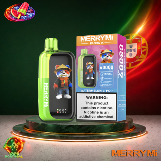 Vape descartável MerryMi Panda X 40K sabor Watermelon B-pop 40000 puffs 40K tragadas mais barato