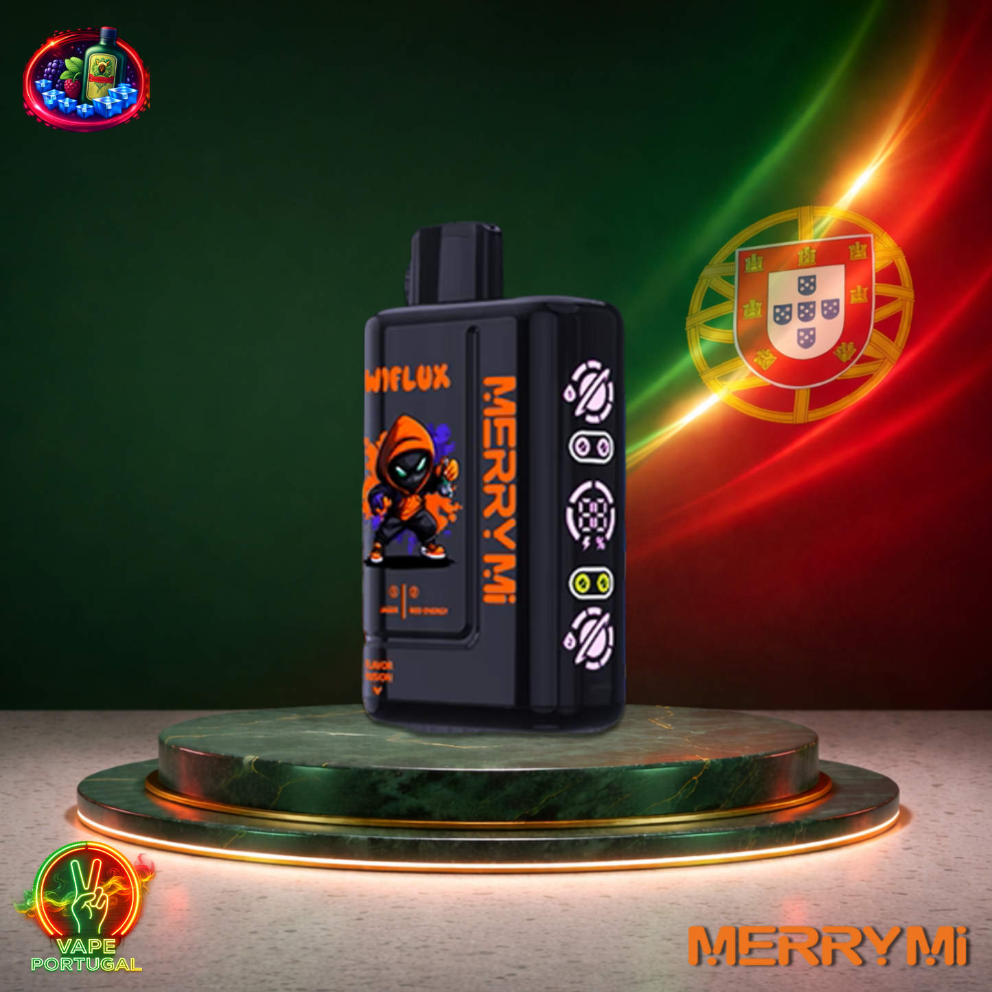 Vape descartável MerryMi WiFlux 24K sabor Jager Red Energy 24000 puffs 24K tragadas mais barato