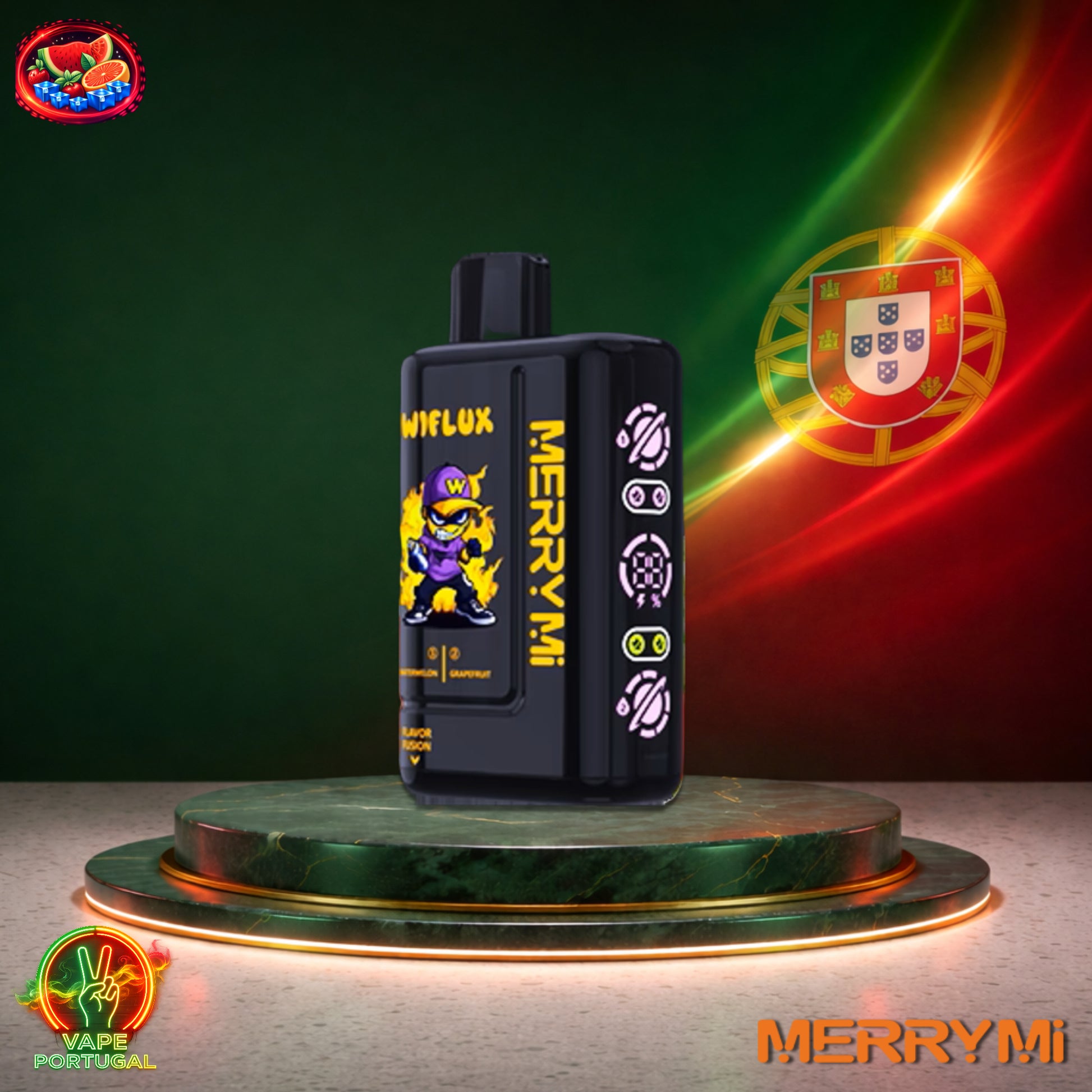 Vape descartável MerryMi WiFlux 24K sabor Strawberry Watermelon Grapefruit 24000 puffs 24K tragadas mais barato