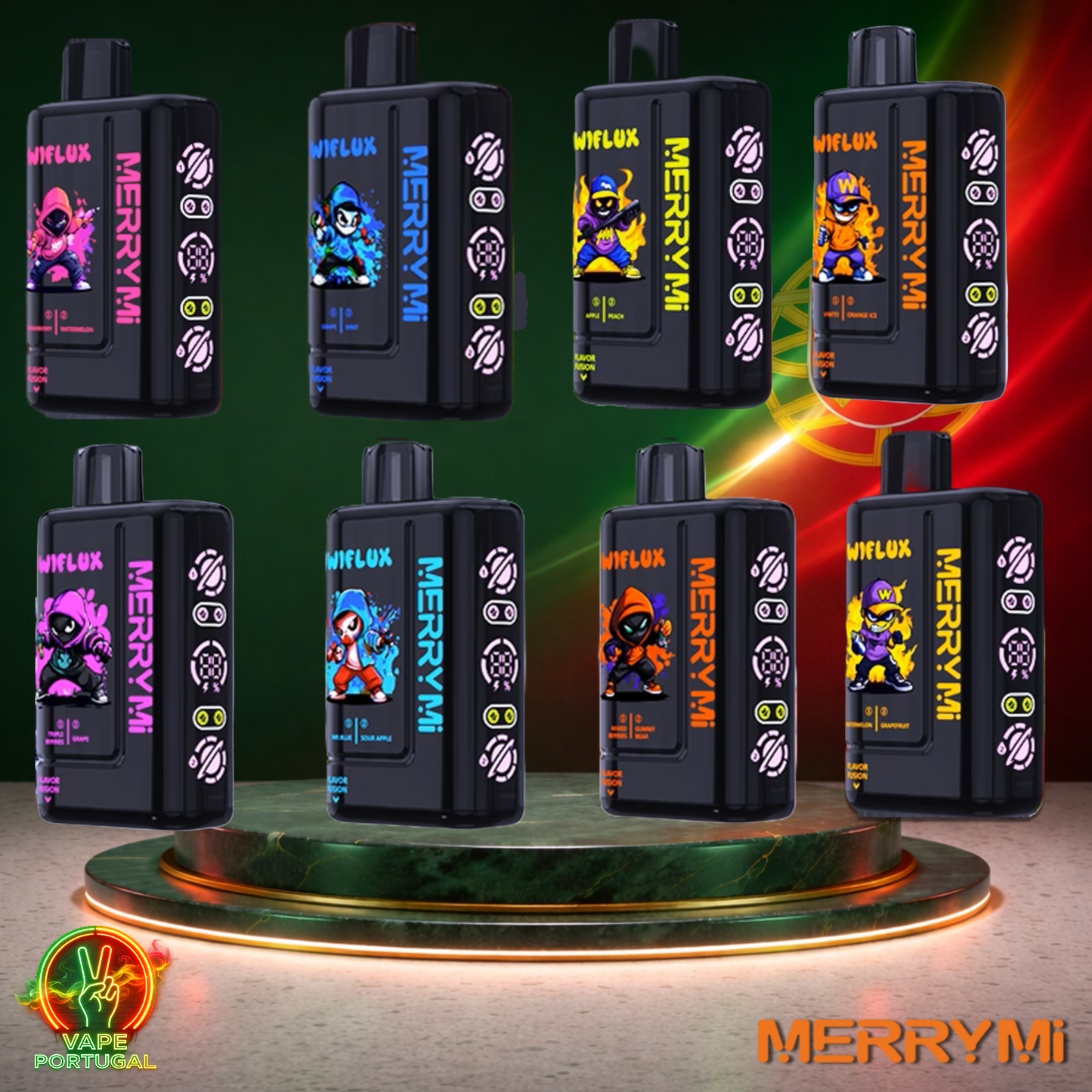 Vape descartável MerryMi WiFlux 24K em Vários Sabores 24000 puffs 24K tragadas mais barato