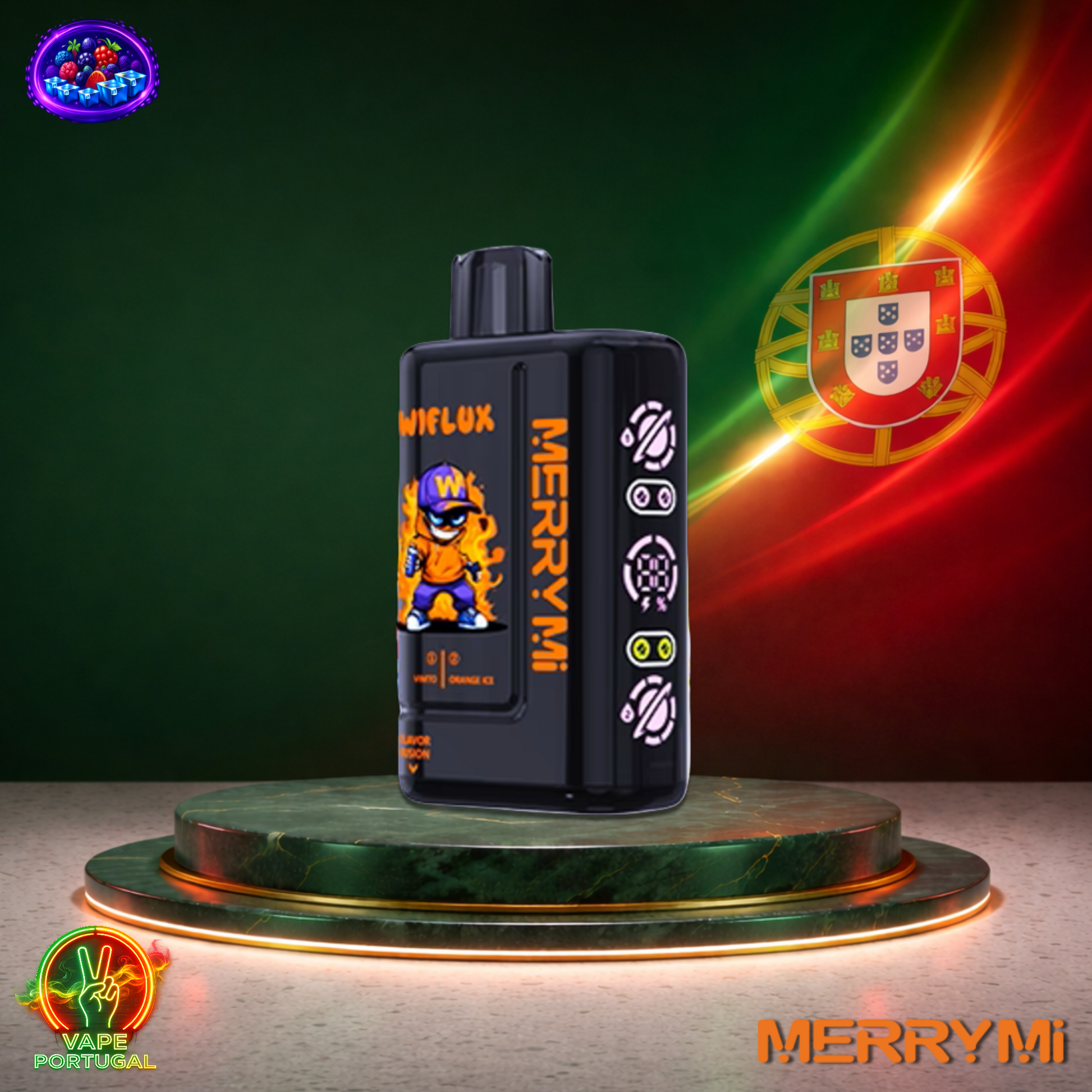 Vape descartável MerryMi WiFlux 24K sabor Vimto Orange Ice 24000 puffs 24K tragadas mais barato