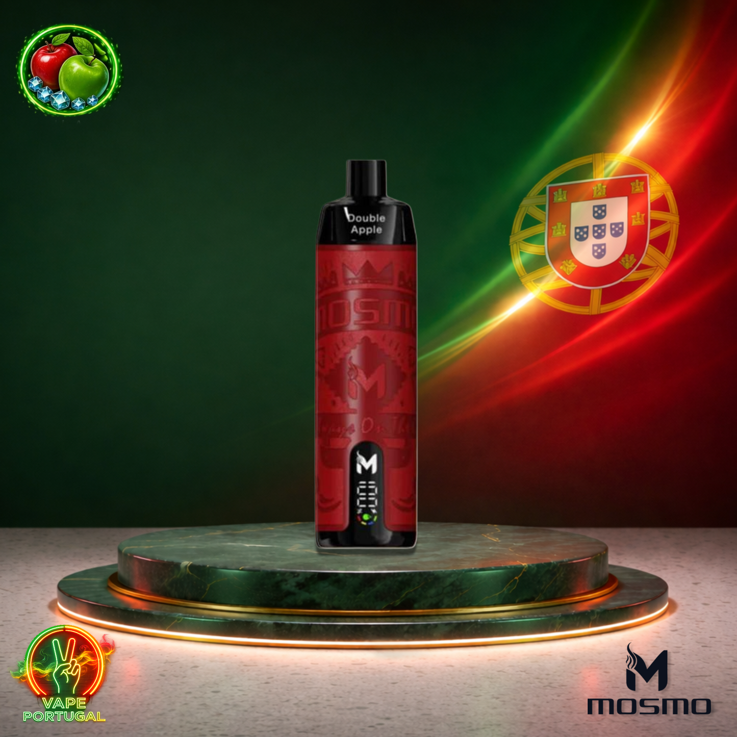 Vape descartável Mosmo Storm X Max 15K sabor Double Apple 15000 puffs 15K tragadas mais barato