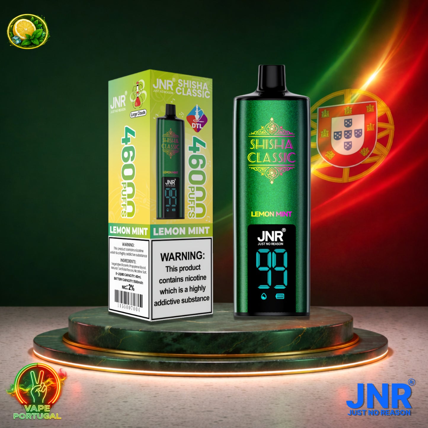 Vape descartável Shisha Classic 46K sabor Lemon Mint 46000 puffs 46K tragadas mais barato