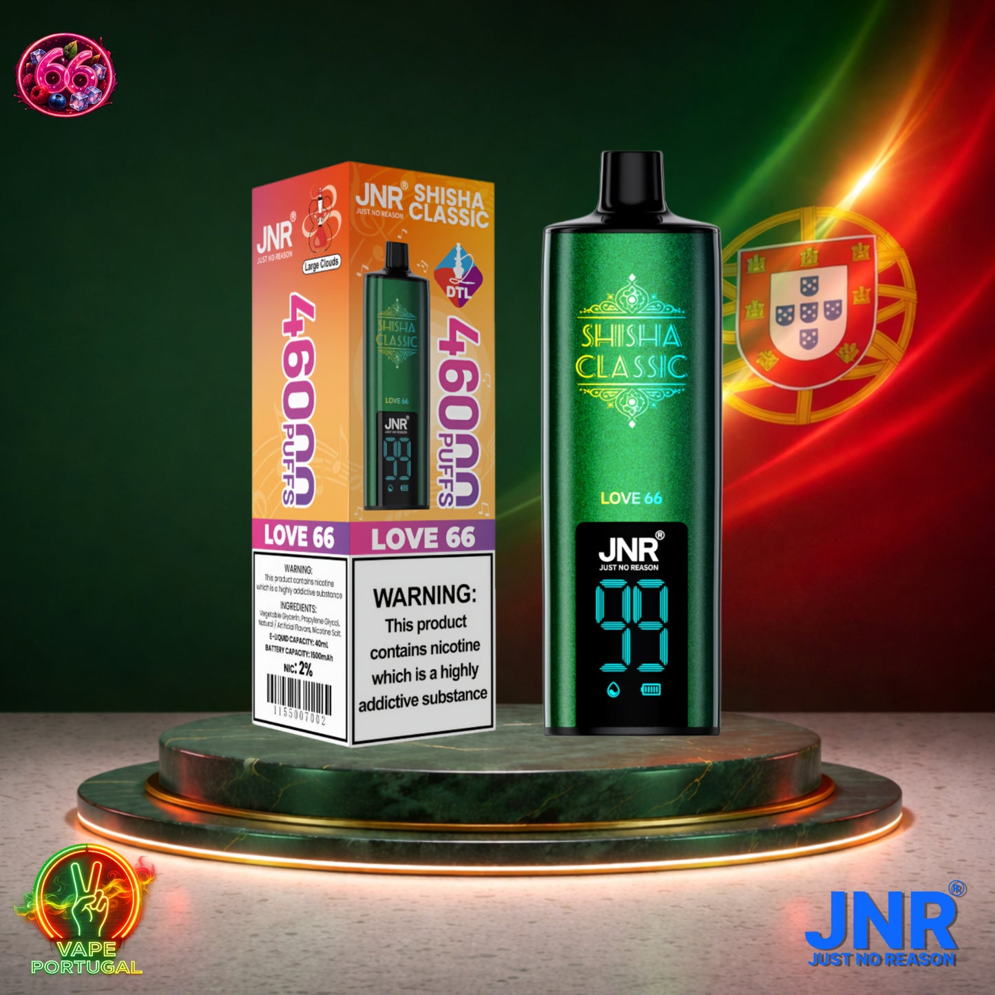 Vape descartável Shisha Classic 46K sabor Love 66 46000 puffs 46K tragadas mais barato