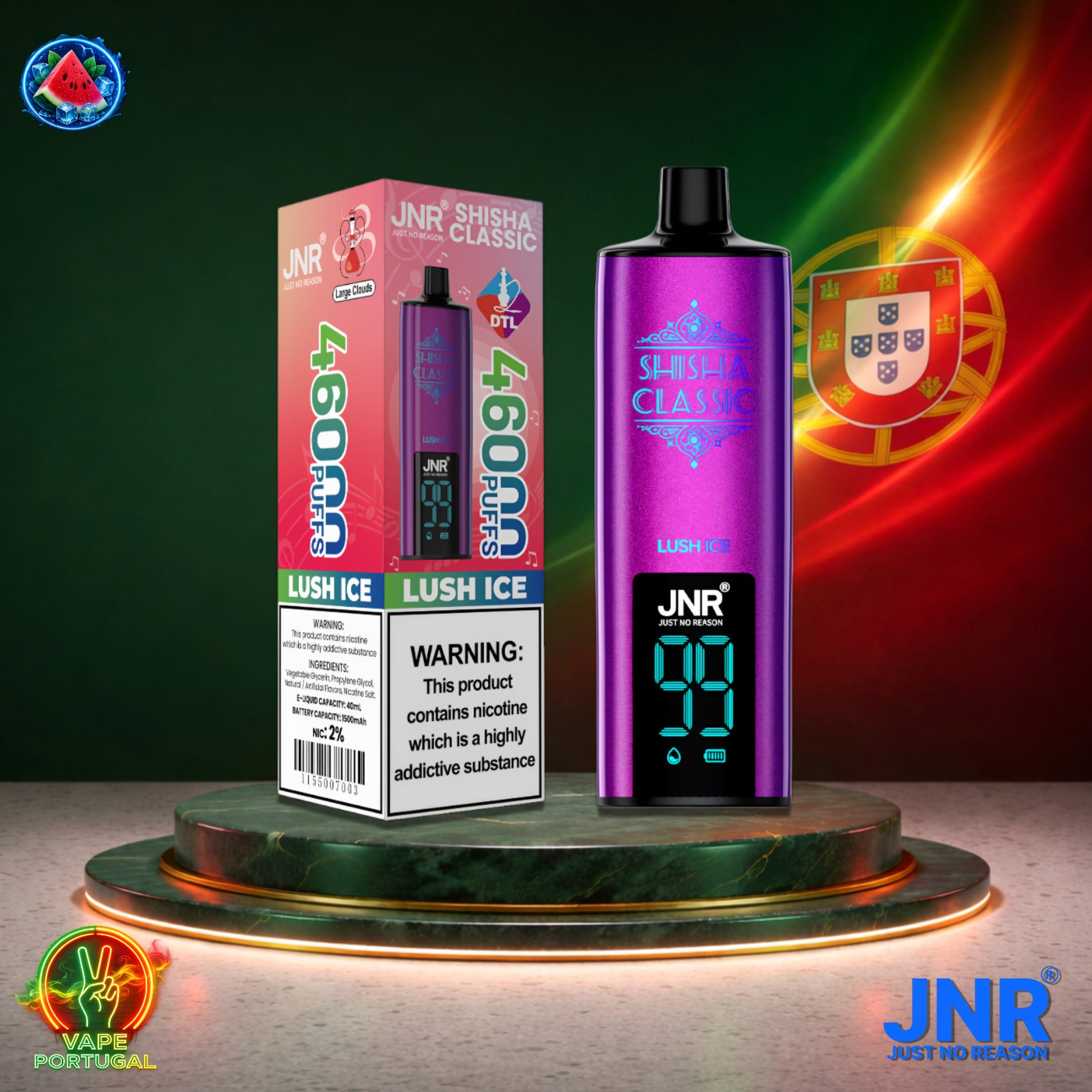 Vape descartável Shisha Classic 46K sabor Lush Ice 46000 puffs 46K tragadas mais barato