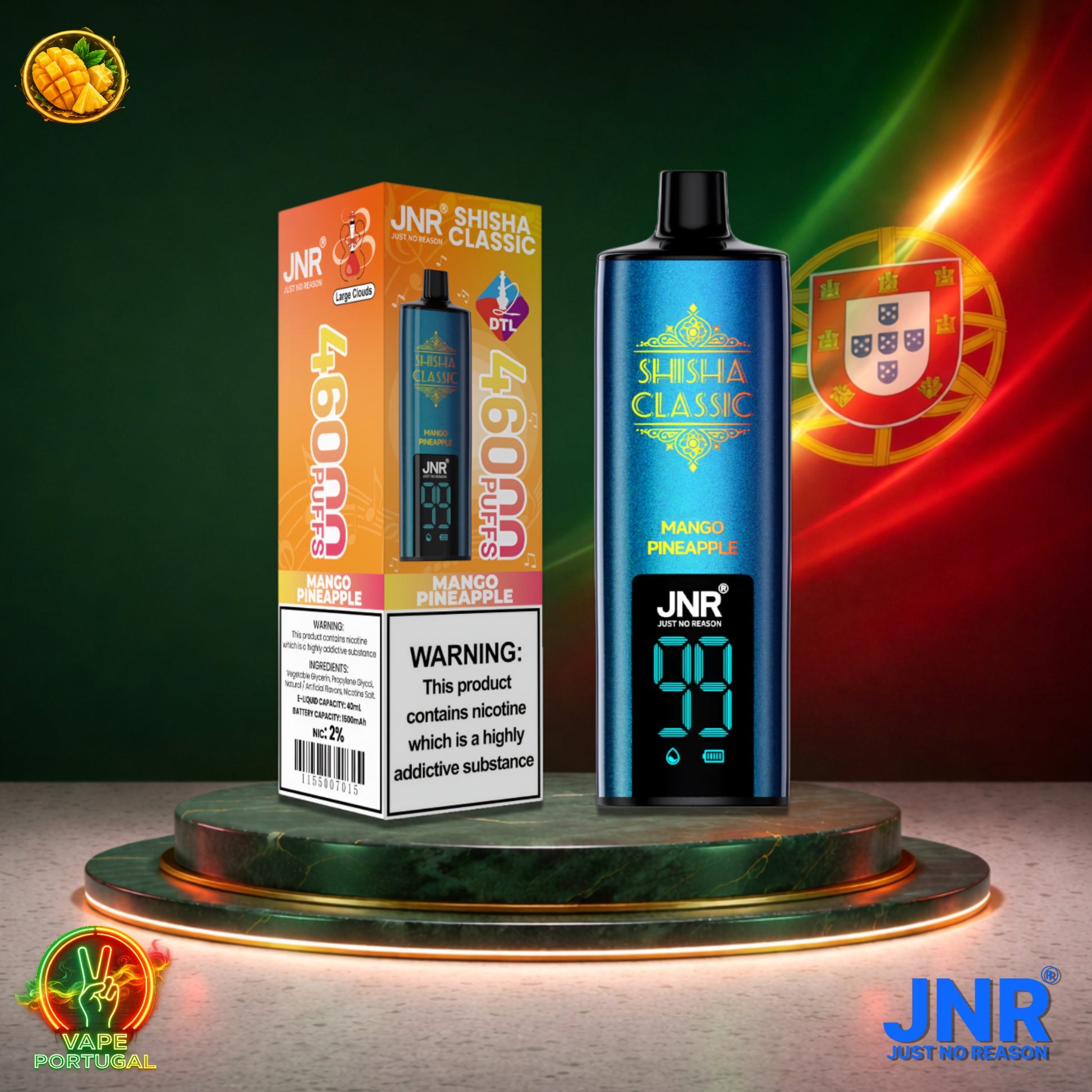 Vape descartável Shisha Classic 46K sabor Mango Pineapple 46000 puffs 46K tragadas mais barato