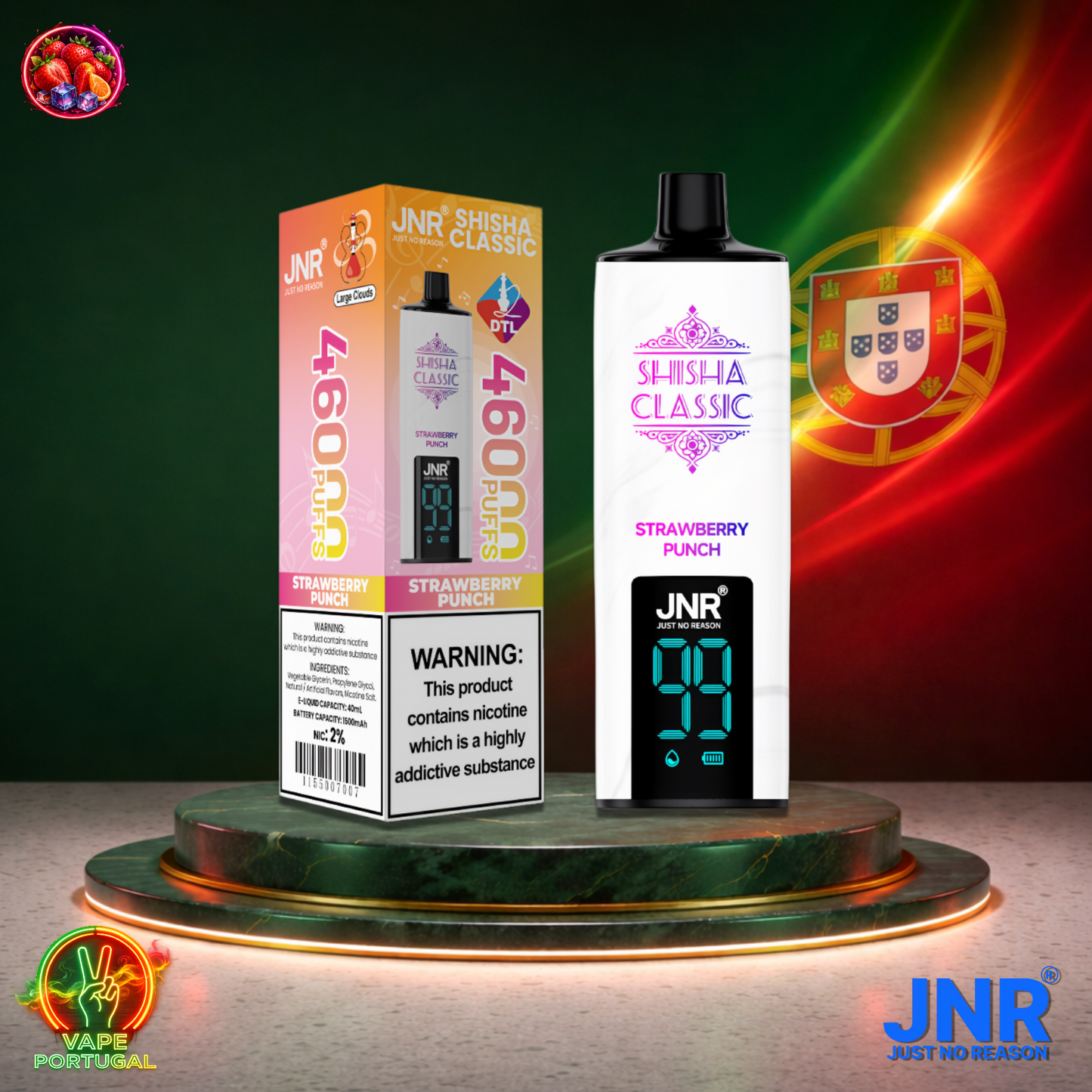 Vape descartável Shisha Classic 46K sabor Strawberry Punch 46000 puffs 46K tragadas mais barato
