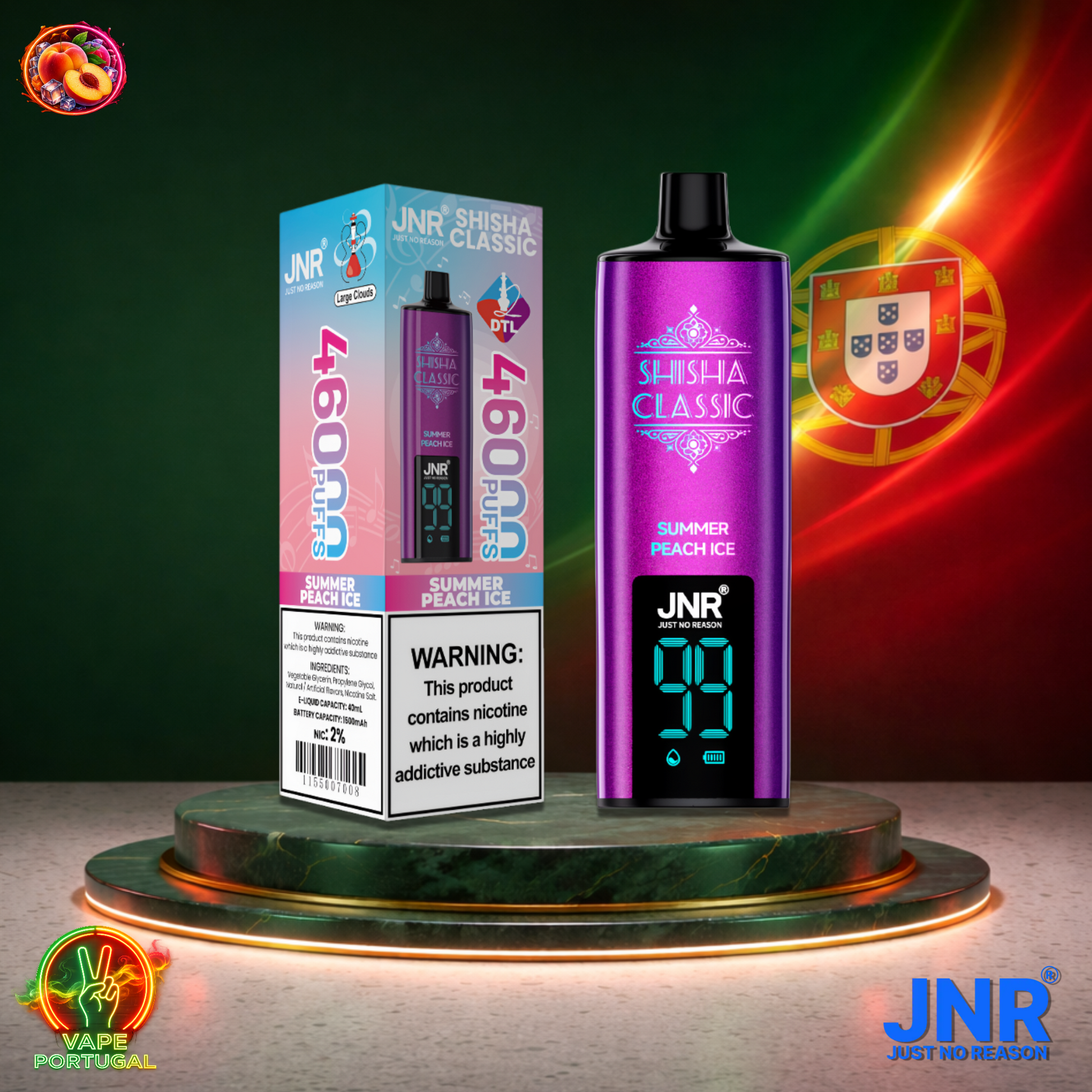 Vape descartável Shisha Classic 46K sabor Summer Peach Ice 46000 puffs 46K tragadas mais barato