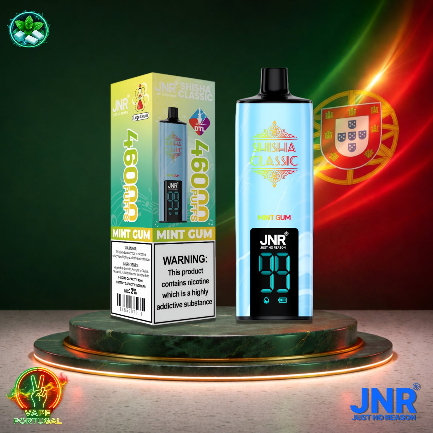 Vape descartável Shisha Classic 46K sabor mint gum 46000 puffs 46K tragadas mais barato
