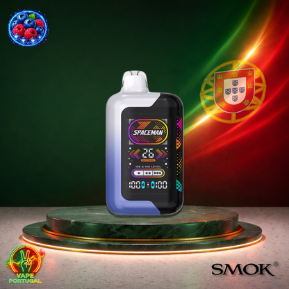 Vape descartável Smok Spaceman 40K sabor Blueberry Raspberry 40000 puffs 40K tragadas oficial Portugal mais barato
