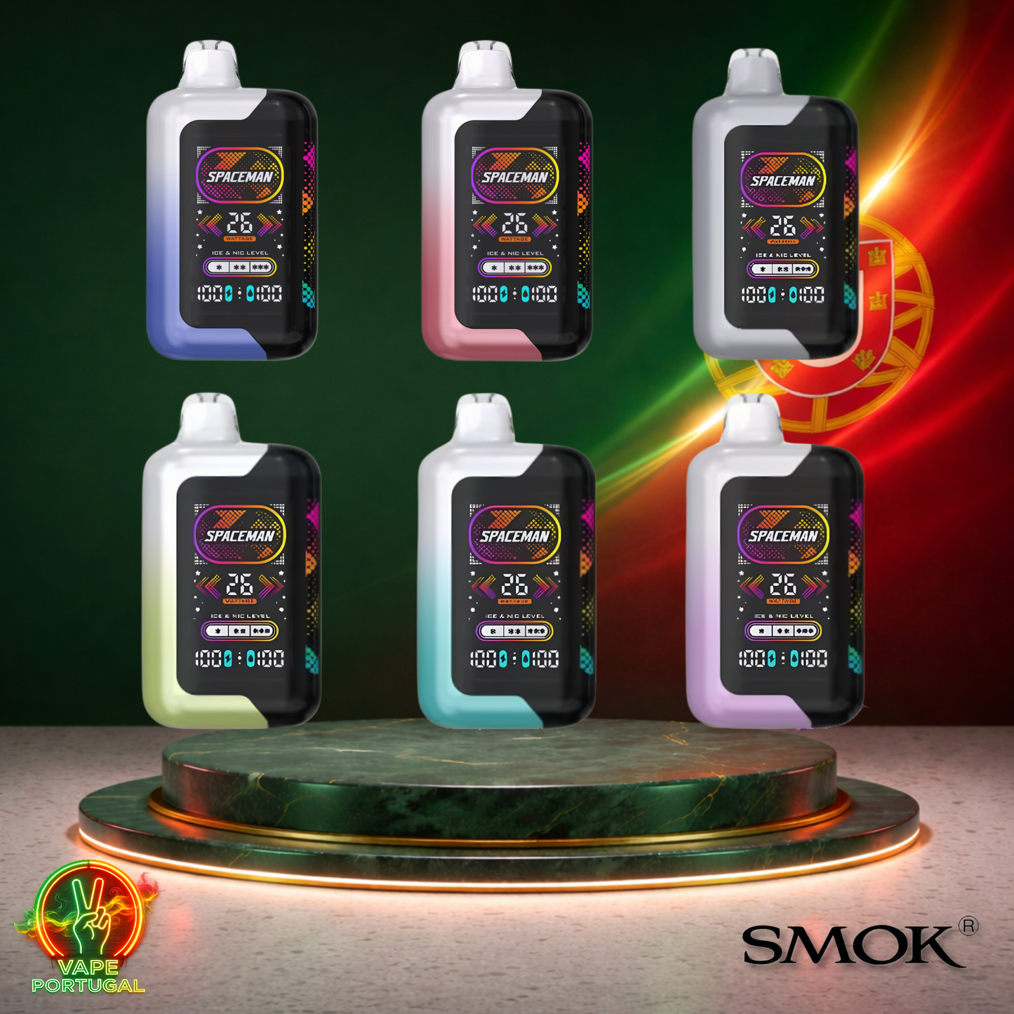 Vape descartável Smok Spaceman 40K vários sabores 40000 puffs 40K tragadas em caixa mais barato