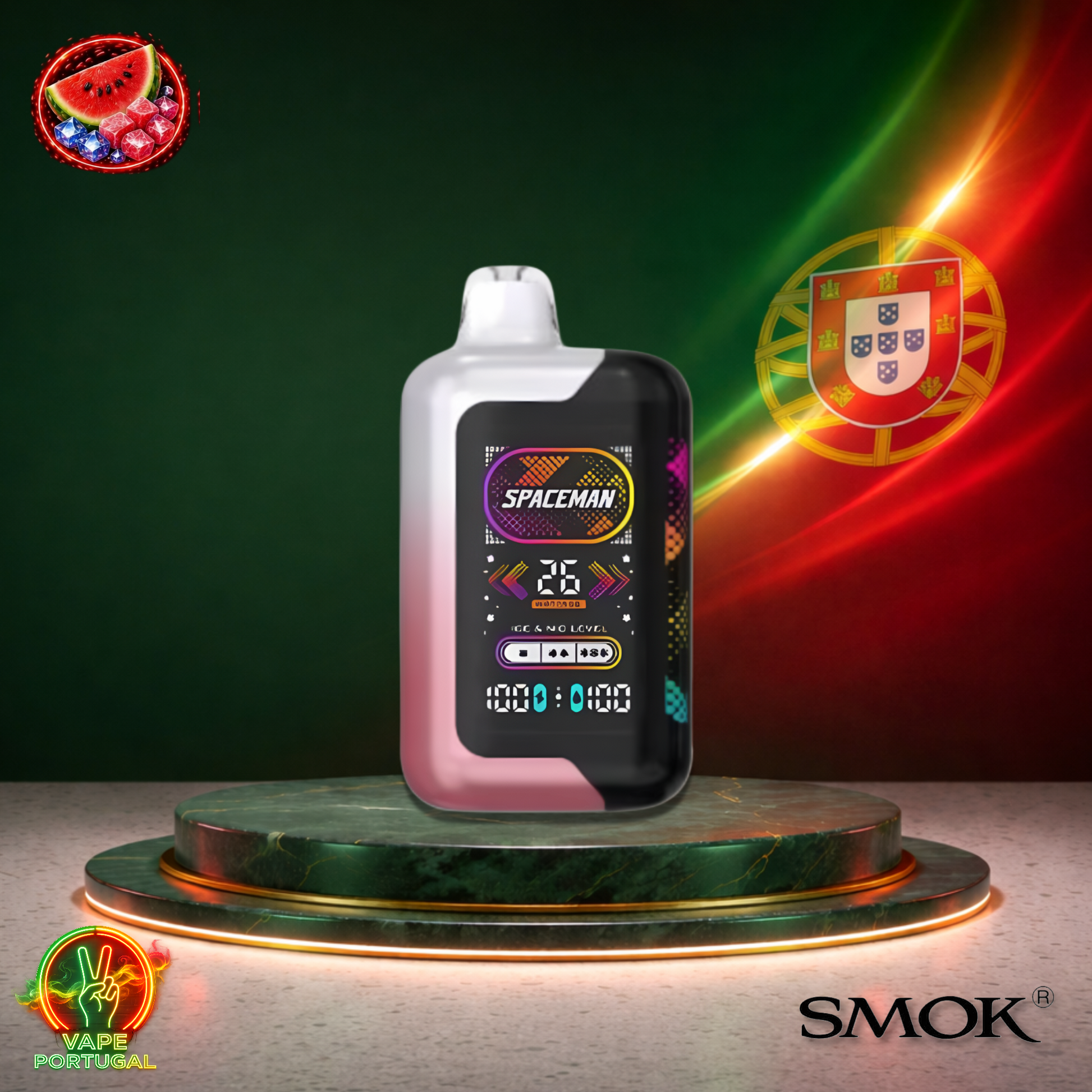 Vape descartável Smok Spaceman 40K sabor Watermelon Ice 40000 puffs 40K tragadas oficial Portugal mais barato