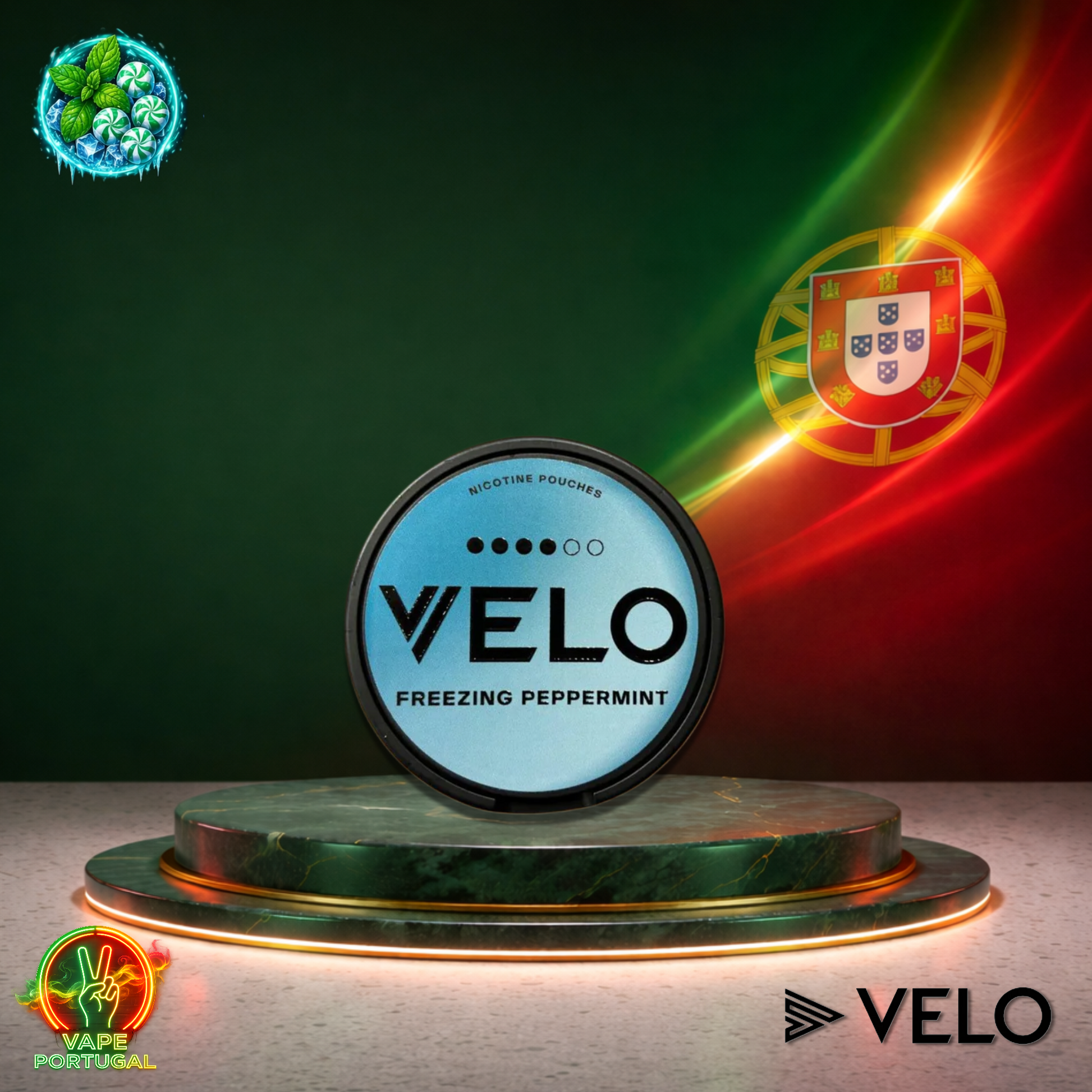 Bolsas de nicotina VELO 10,9 mg sabor Freezing Peppermint mais barato em Portugal