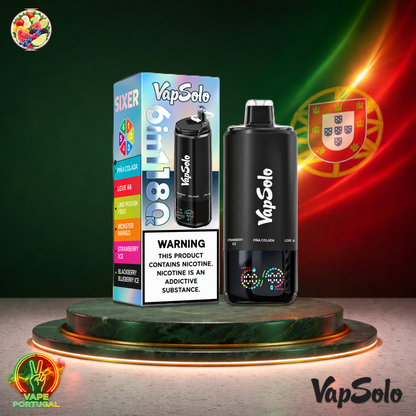 Vape descartável VapSolo 180K Sixer Piña Love 66 Lime Monster Strawberry Blackberry 180000 puffs comprar em Portugal
