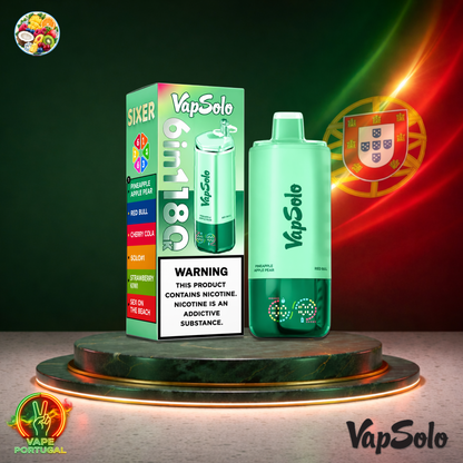 Vape descartável VapSolo 180K Sixer Strawberry Lemon Watermelon Peach Sour Hami 180000 puffs comprar em Portugal