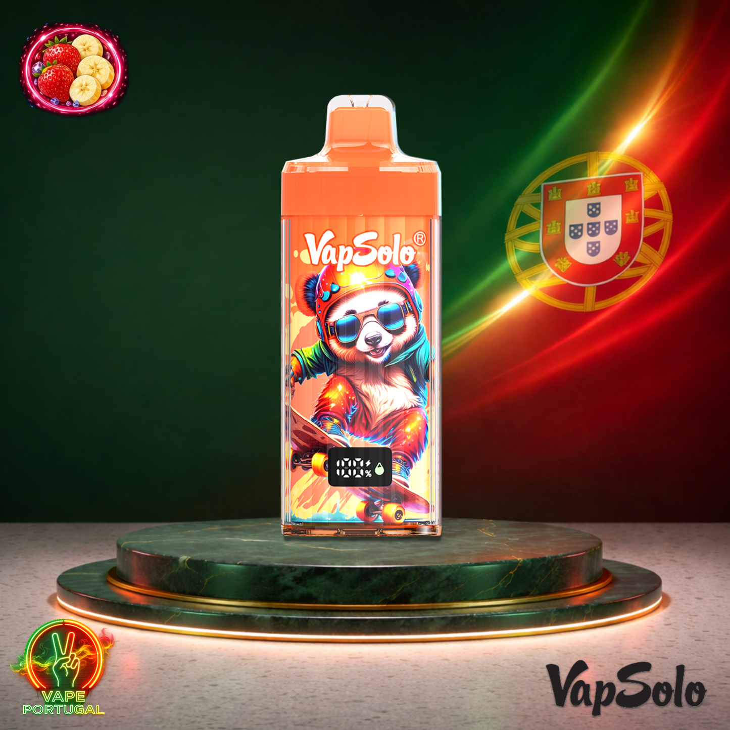 Vape descartável VapSolo King Pro 40K sabor Strawberry Banana 40000 puffs 40K tragadas mais barato