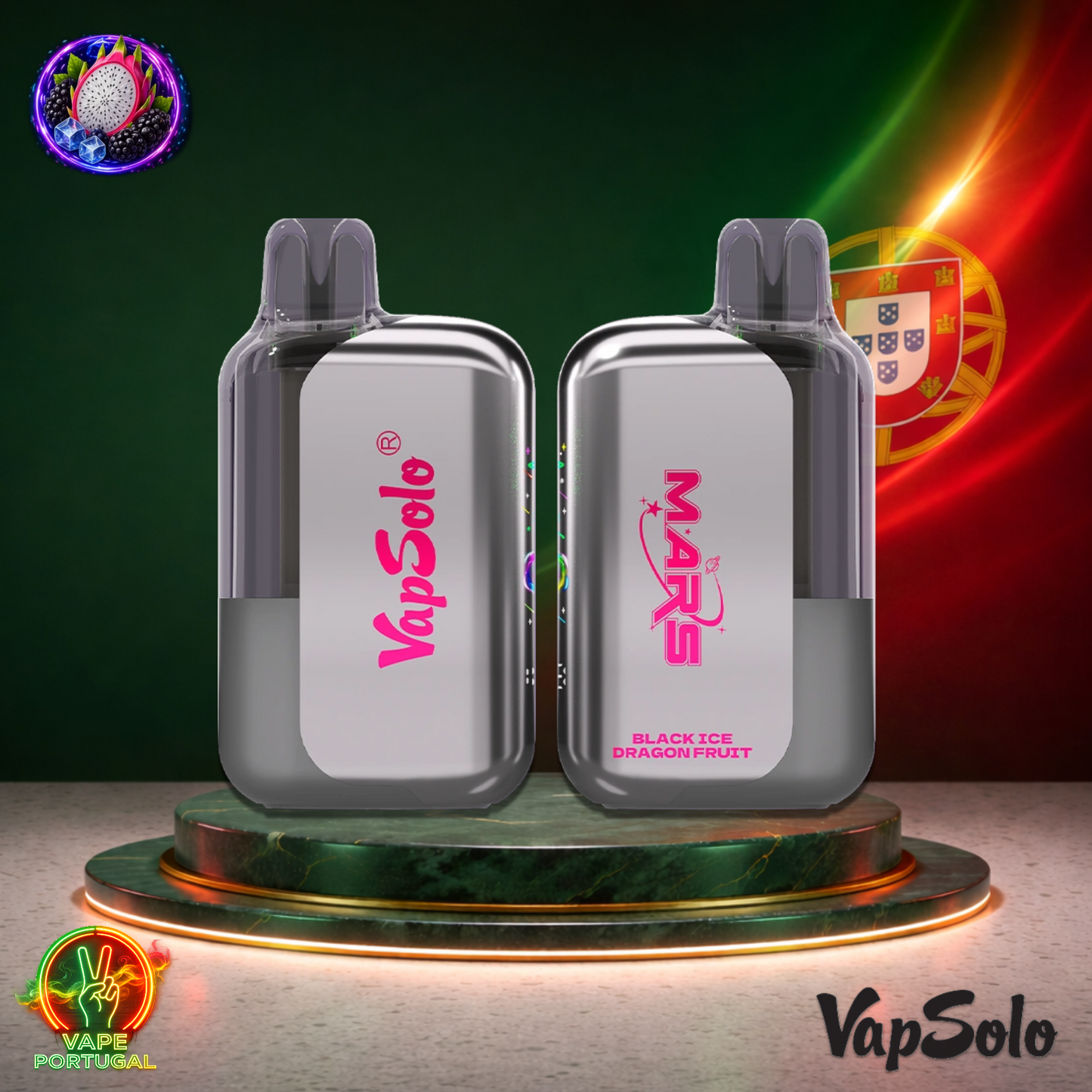 Vape descartável VapSolo Mars 50K sabor Black Ice Dragonfruit com 50000 puffs 50K tragadas mais barato